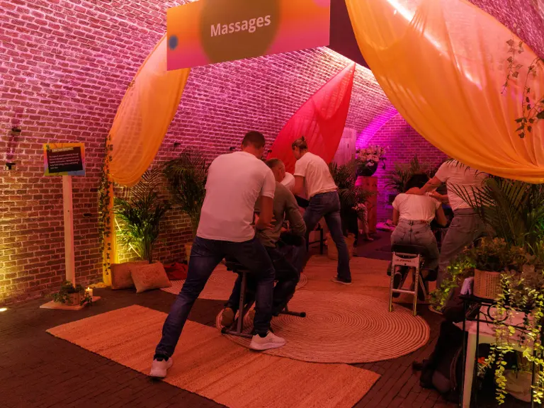 A corporate wellness festival for business events in the Netherlands, combining energizing activities, relaxation, and meaningful team connection.